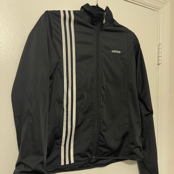 Adidas Women's Black jacket with Triple White Stripes - Picture 3 of 8